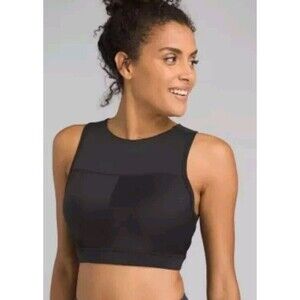 Prana Womens Lupita Crop Top Black Sz Small Yoga Athleisure Workout